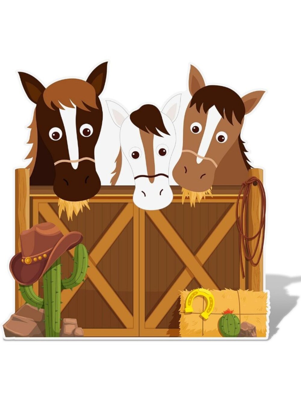 Western Horse Party Decorations | Cowboy Cutout Standup Backdrop for Baby Shower